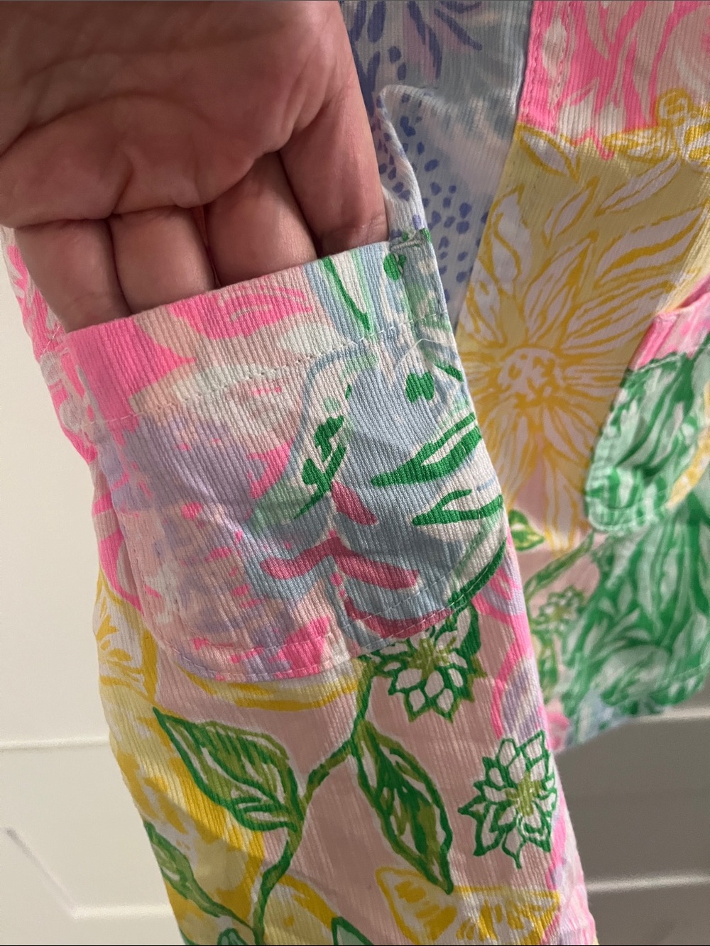 Lilly Pulitzer Girls Floral Patchwork Overall Dress - Pink, Green, Yellow - Picture 2 of 4